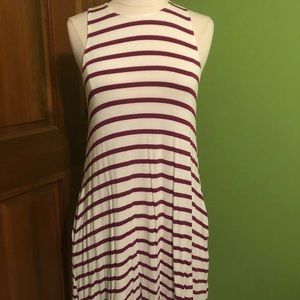 Magenta striped dress